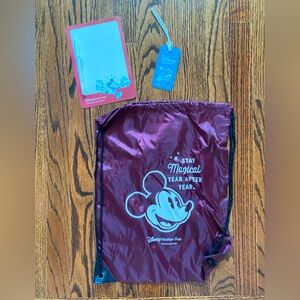 Disney DVC drawstring bag backpack white board and luggage tag NEW